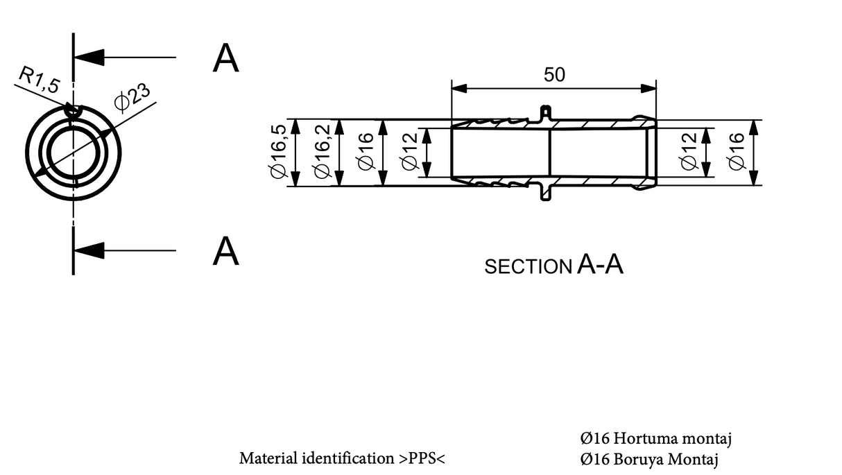 L-plastic connector